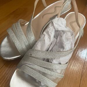 Elegant Silver Strappy Heels